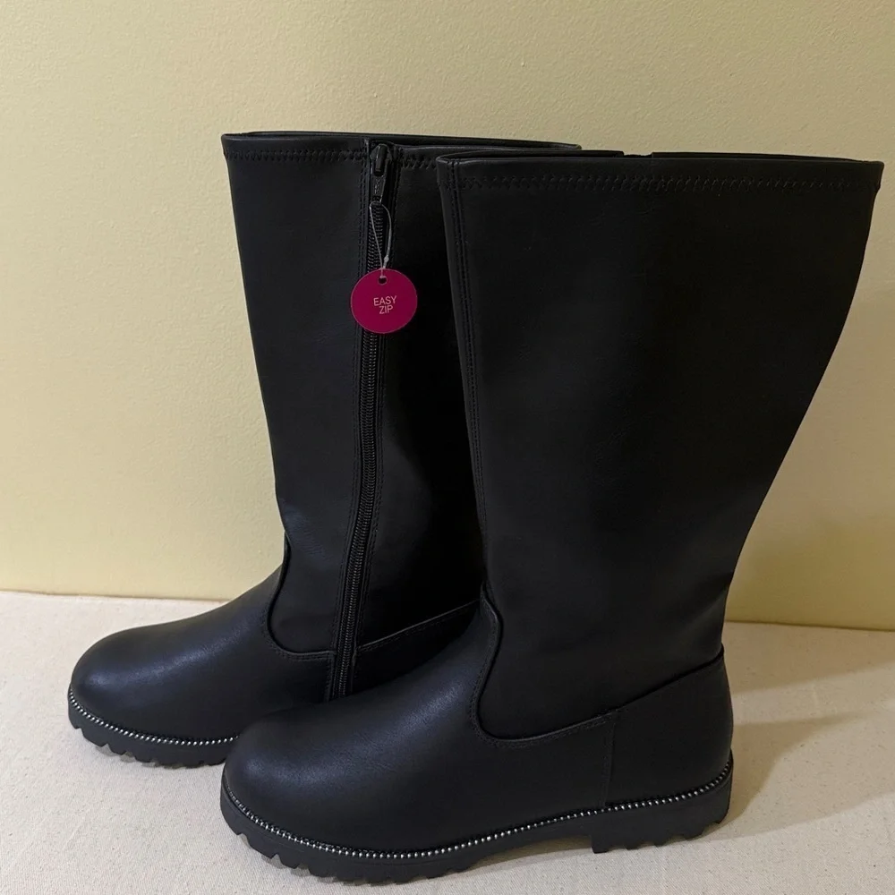 Trinity Black Shoes Girls Boots Girls Size 6 running bigger | wide calf